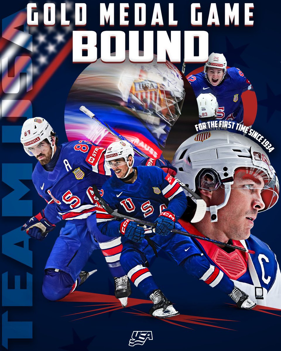 FOR THE FIRST TIME IN 91 YEARS, TEAM USA IS HEADING TO THE #MENSWORLDS GOLD MEDAL GAME🇺🇸