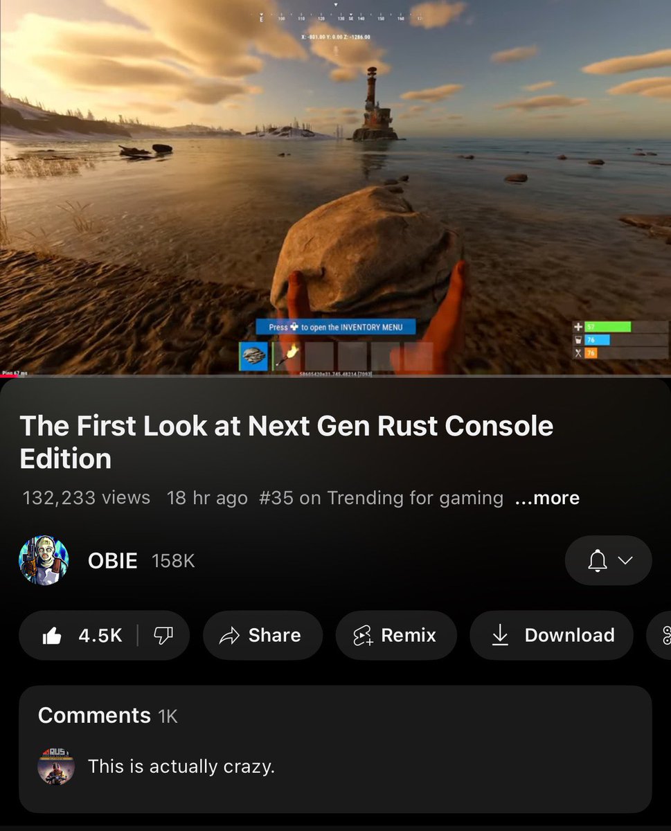 WHAT!?!? Just woke up to #35 on trending! Summer of 2025 will go down in the history books for console Rust! 😱