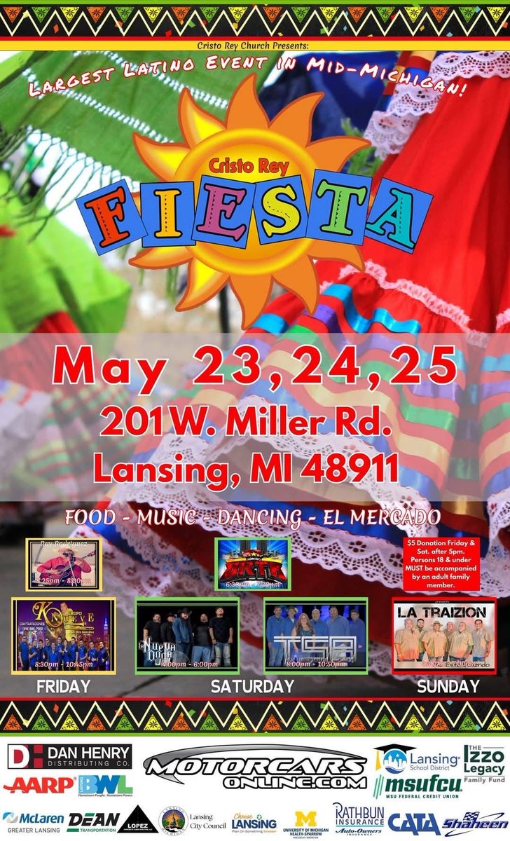 🔥 Turn up the heat — #CristoReyFiesta is back! 🎉

Savor the sights, sounds and smells of a vibrant celebration — food, music, dancing, performances and more await! 💃✨

🚍 Hop on Route 9 to the fun.

MORE: cata.org.

#rideCATA #CommunityPartner #LoveLansing