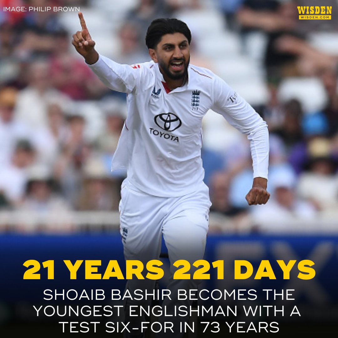 6-81 in 18 overs 🔥

Shoaib Bashir was on fire in the second innings against Zimbabwe, becoming the youngest since Fred Trueman in 1952 to pick up a six-for for England in Test cricket.

#ENGvZIM