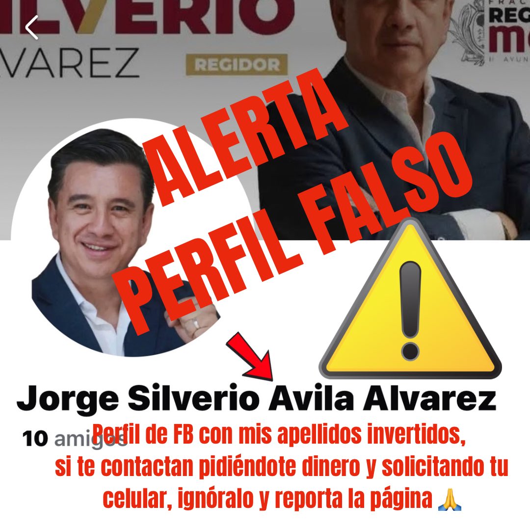 ⚠️ ATENCIÓN  ⚠️
Extorsionadores han creado un perfil falso utilizando mis apellidos invertidos y están contactando a personas en mi nombre. Están pidiendo su número celular y luego dinero.
‼️ NO caigan en esta trampa.
‼️ NO compartan sus datos personales. Repórtenlo 🙏👇