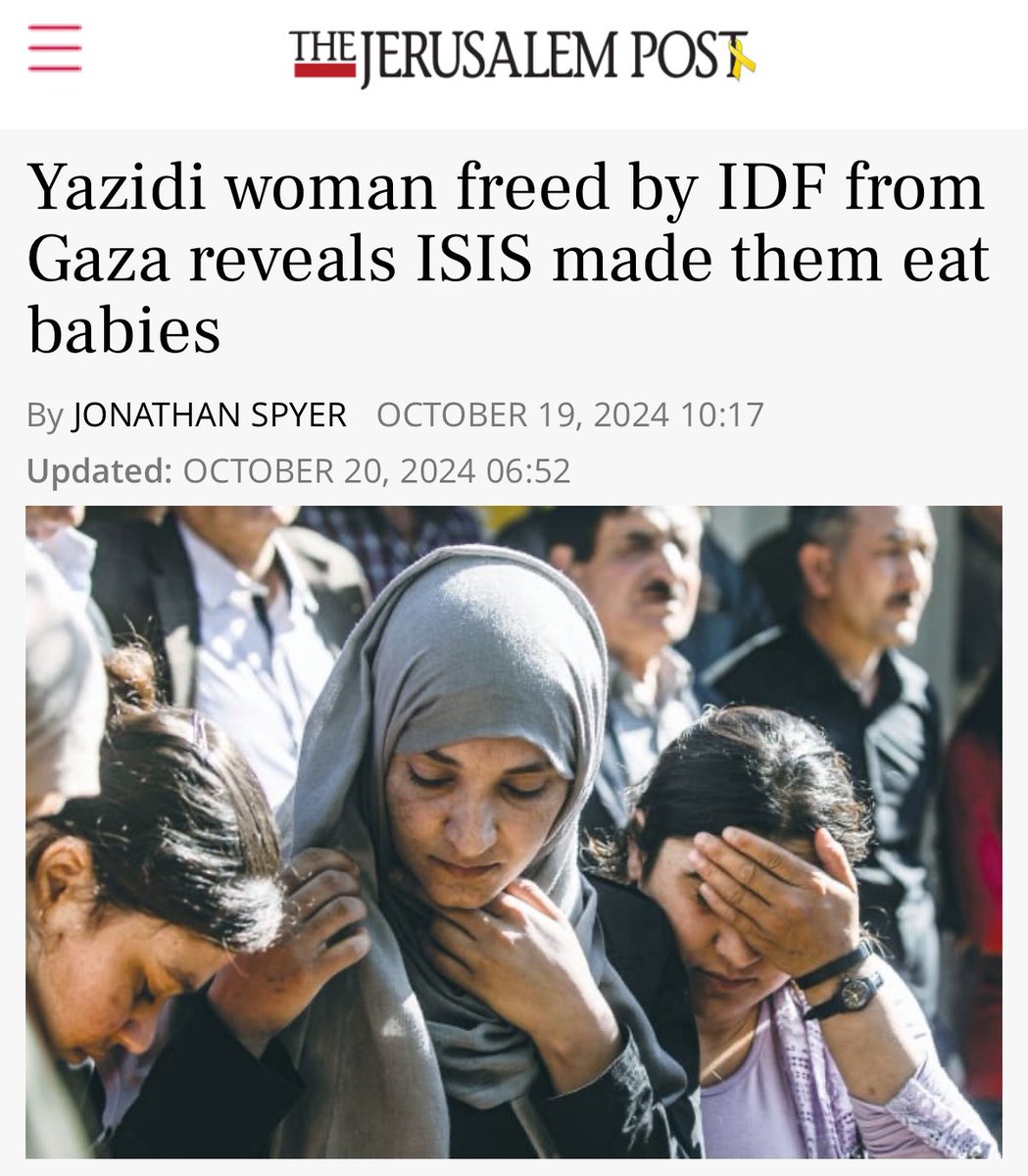 A Yazidi woman was kidnapped by ISIS, sold into Gaza, and tortured—forced to eat babies.

This didn’t get enough attention.