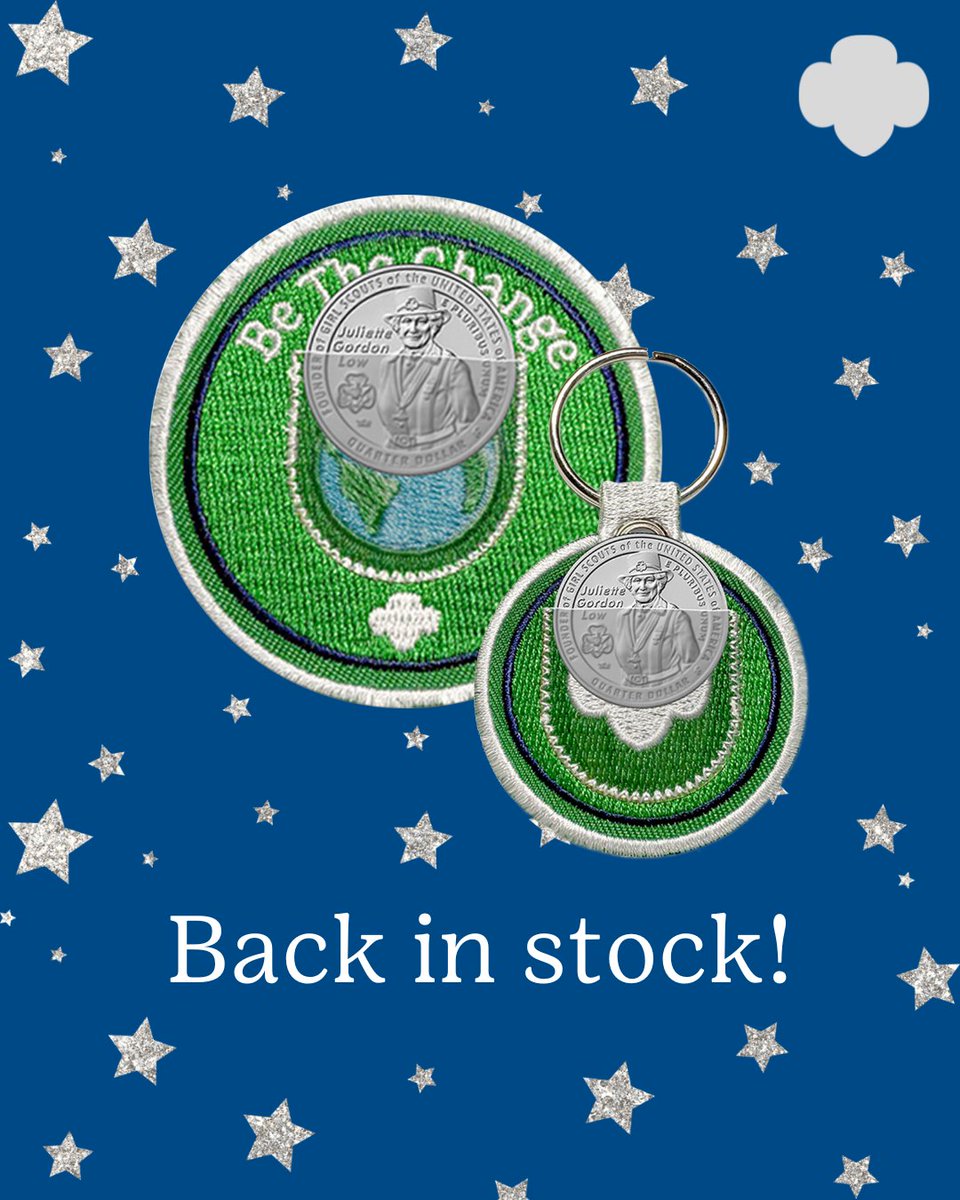 Our Juliette Gordon Low quarter key fobs and patches are now back in stock at the Girl Scouts of Colorado retail shop. 🛍️ Shop in-store or online at the link in bio! 🌟 
#JulietteGordonLow #2025AmericanWomensQuarters #USmint