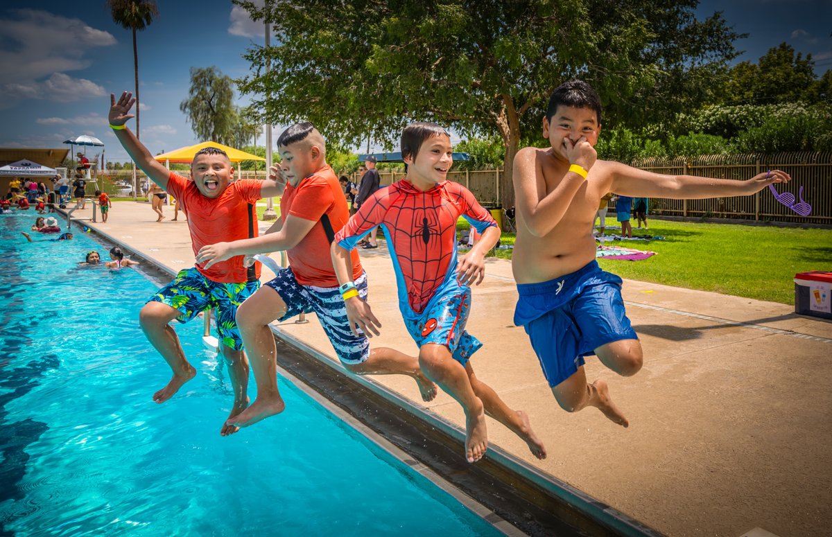 It's timeeeee! ✨💦 Phoenix pools and splash pads officially open TODAY, May 24 at noon. Check out a splash pad or a pool near you at Phoenix.gov/pools 💙