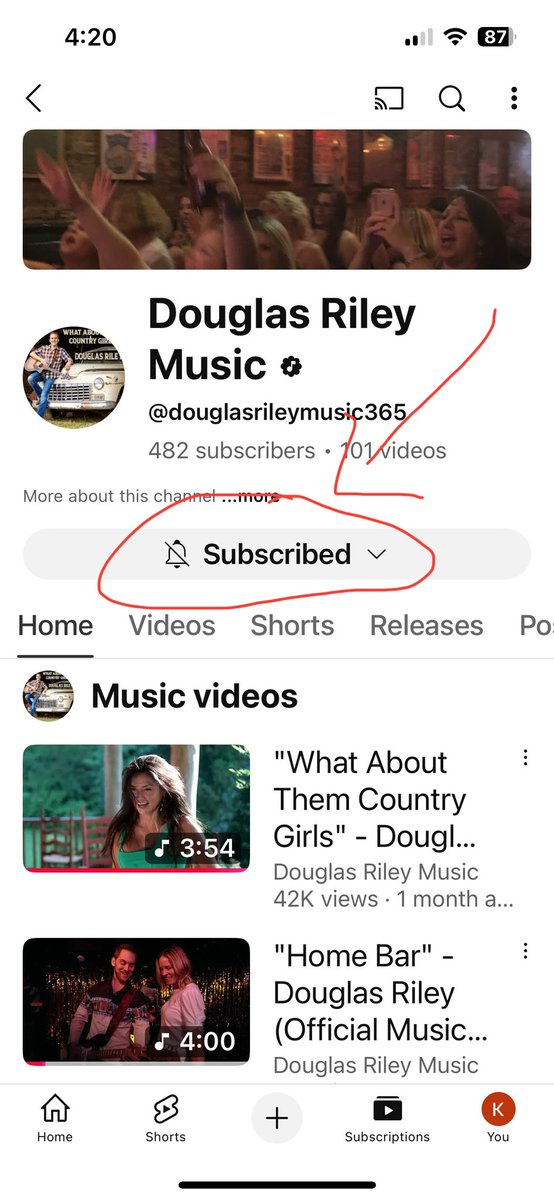 Hello everybody, I hope your weekend is going great! I would like to get to 500 subscribers on my YouTube channel at Douglas Riley Music😀🎸🎥 I only need 18 more subscribers to make that happen. Will y’all please visit my page and hit subscribe? Thank you for helping me out 🙏☀️