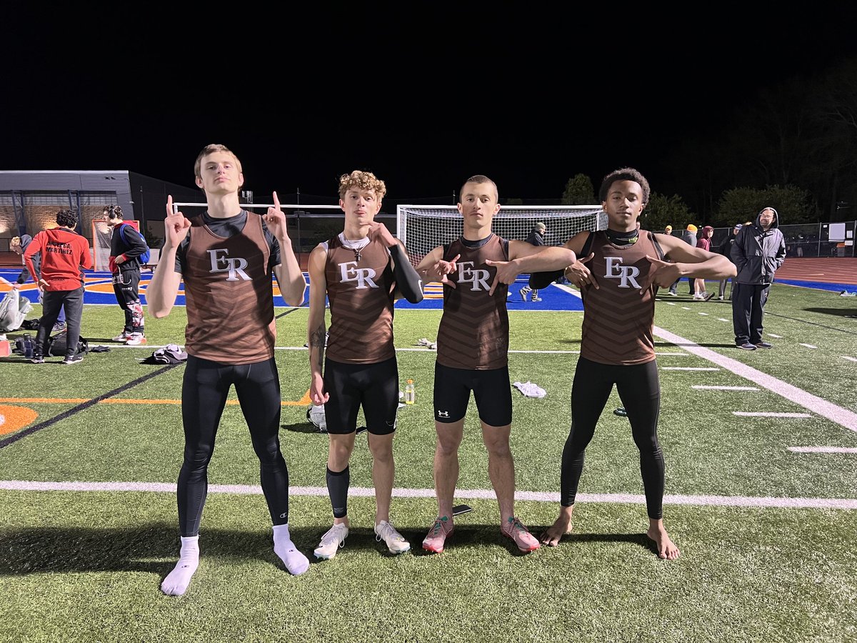 Wayne Finger Lakes Champions! 4 x 400 m relay 3:28.93. Xander, Liam, Eliot, &amp; Brennen. #3 in NYS small schools. On to Sectionals... <a href="/ERBombers/">ER Bombers Athletics</a> <a href="/FlowerCityTrack/">CoachJohnson</a> <a href="/PrimetimeBall_/">Primetime585⭕️</a>