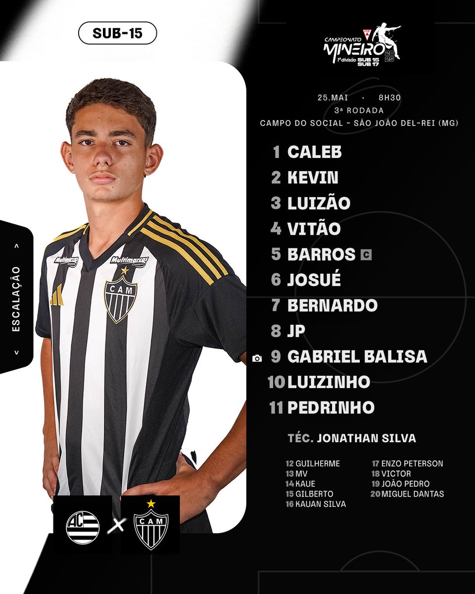 GaloNaBase's tweet image. 💪🐔 A equipe Sub-15 está pronta para o duelo de hoje, diante do Athletic, pela 3ª rodada do Campeonato Mineiro!

#CriasDoGalo #CampeonatoMineiro #Sub15 🏴🏳️