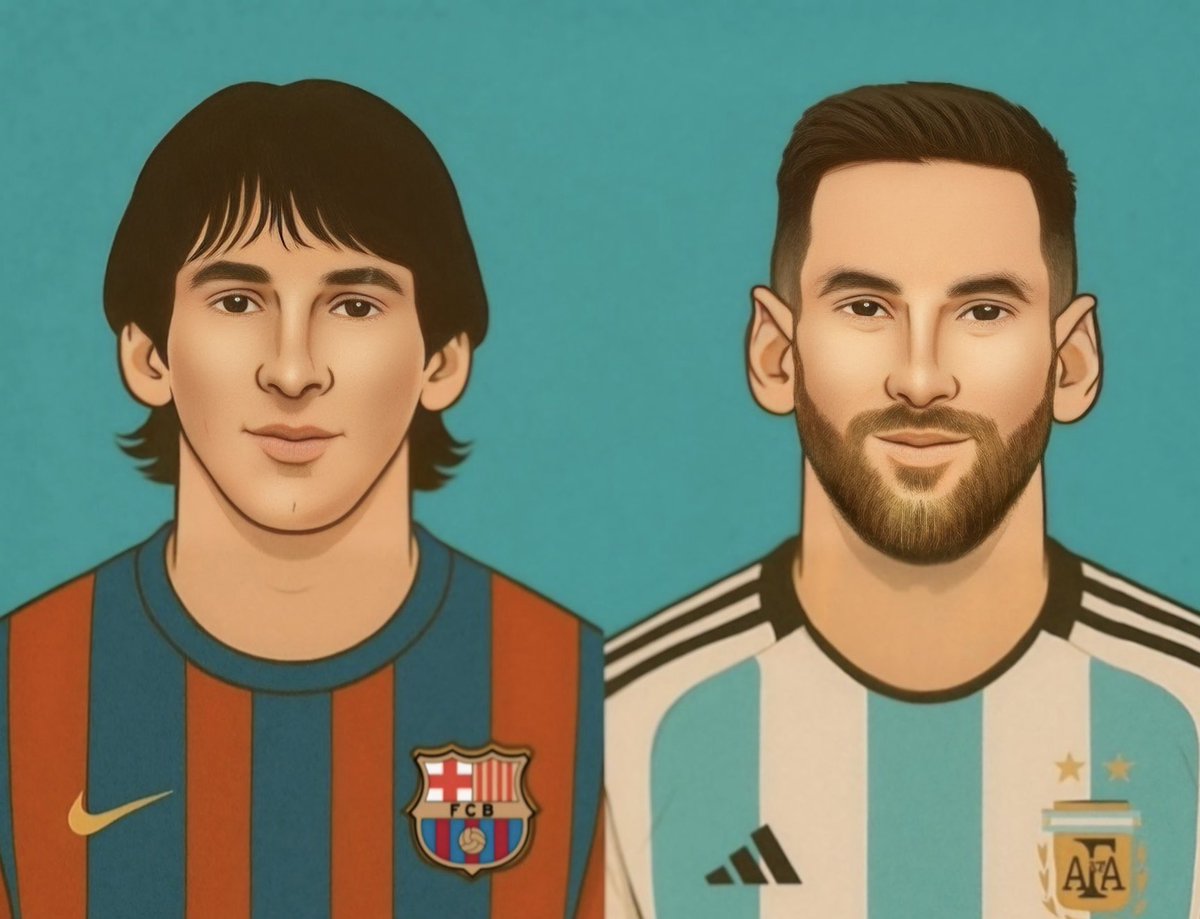 Messiimuse's tweet image. Messi’s career divided in two halves.
(Age: 18-26) (Age: 26-37)
22 Trophies 🏆 24 Trophies 🏆
4 Ballon d’ors 4 Ballon d’ors
3 Golden Boots 3 Golden Boots