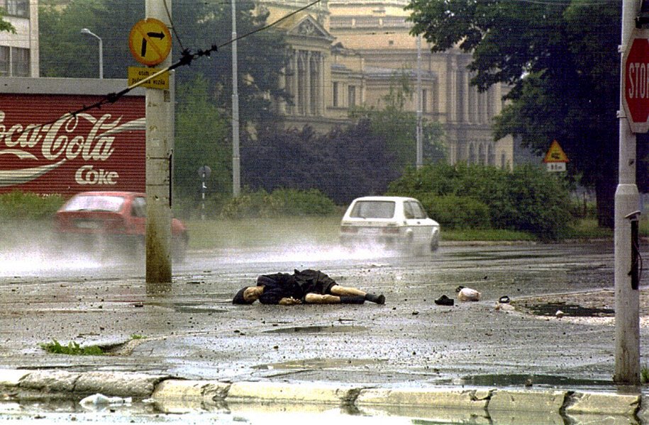 Woman killed by a Serb sniper.
Sarajevo, 1992