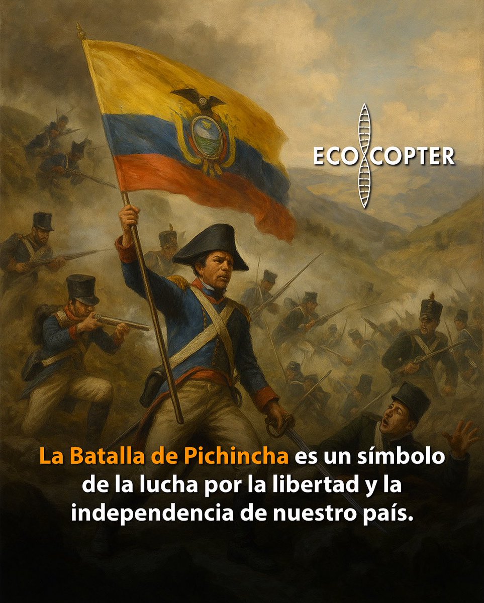 ¡Viva Ecuador! 

Hoy conmemoramos la Batalla de Pichincha, un momento crucial en nuestra historia que nos llevó a la independencia. 

En Ecocopter, nos unimos a la celebración y reconocemos la importancia de esta fecha para nuestra nación. 

#Ecocopter #BatallaDePichincha