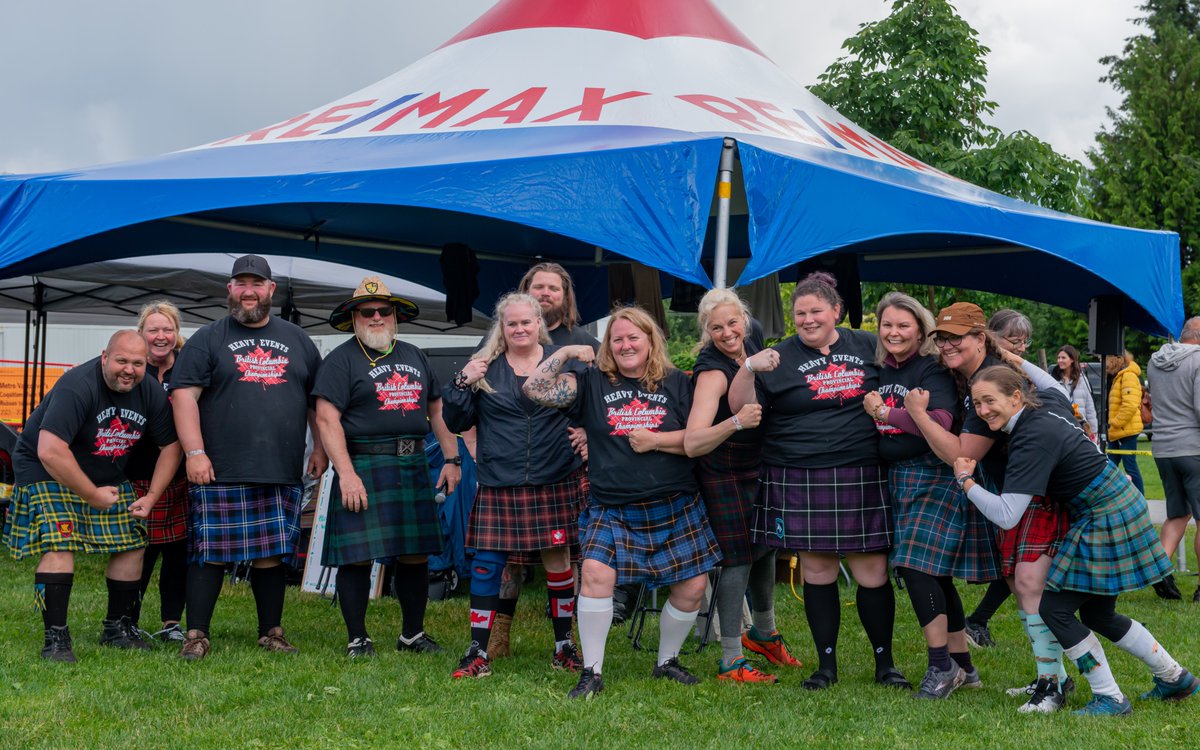BCHighlandGames's tweet photo. REMAX Scottish Heavy Events will once again take the Lew Ross Field at ScotFestBC. Some of the strongest women and men around will toss cabers, hammers, weights, and sheafs for glory (and prizes!). Always a fan favourite. 

#ScotFestBC #HeavyGames #HeavyAthletes https://t.co/f3O2Iwgqs3