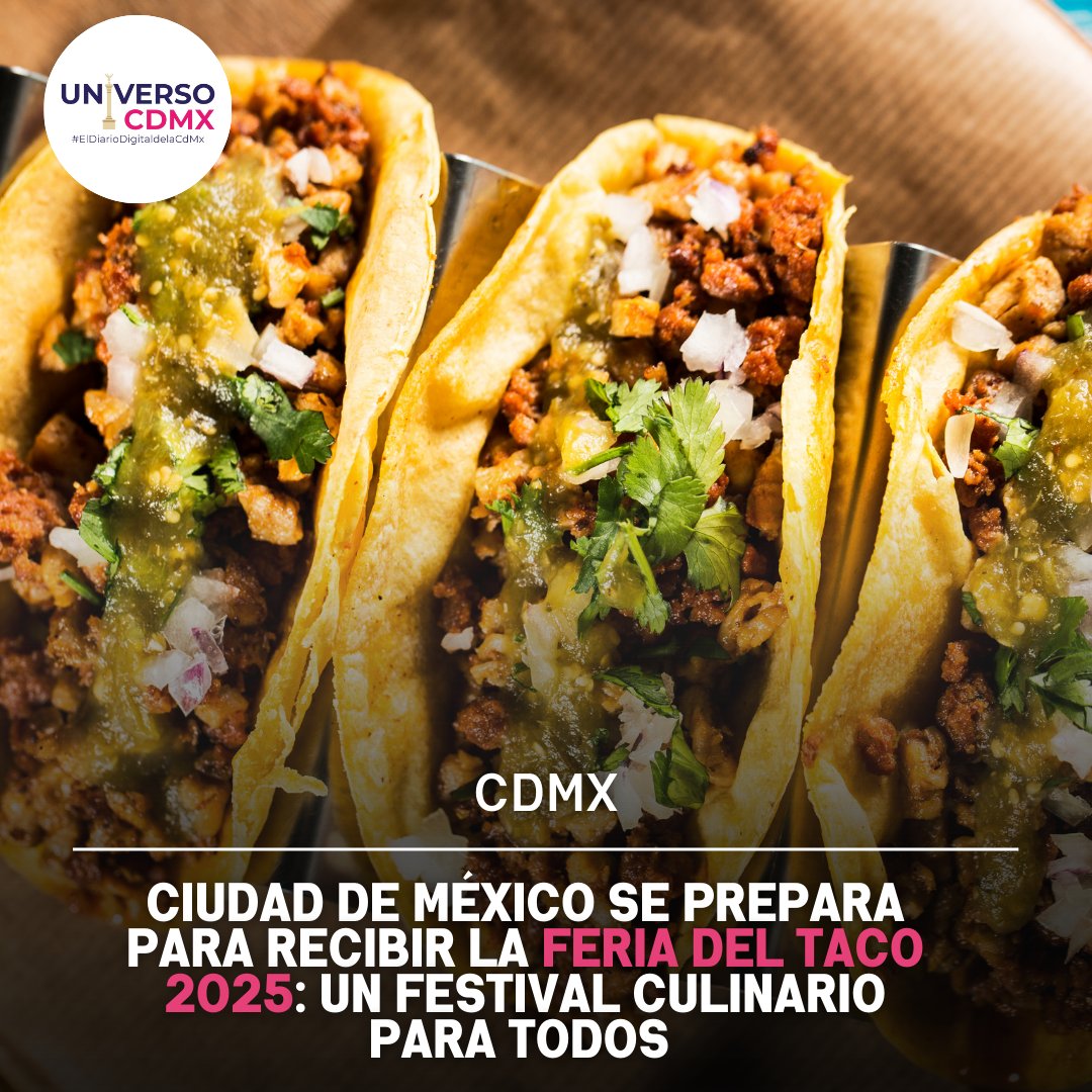 🌮 Del 6 al 8 de junio de 2025, llega la Feria 🎉 del Taco a Cuajimalpa, CDMX. ¡Acceso gratuito! 🎟️
Prepárate para una experiencia deliciosa 😋: tinyurl.com/8etn9x5u