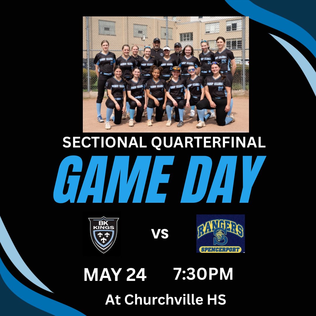 BK Lady Kings take on Spencerport Rangers 7:30PM at Churchville HS in the Sectional Quarterfinal. Come out and support our BK Lady Kings!