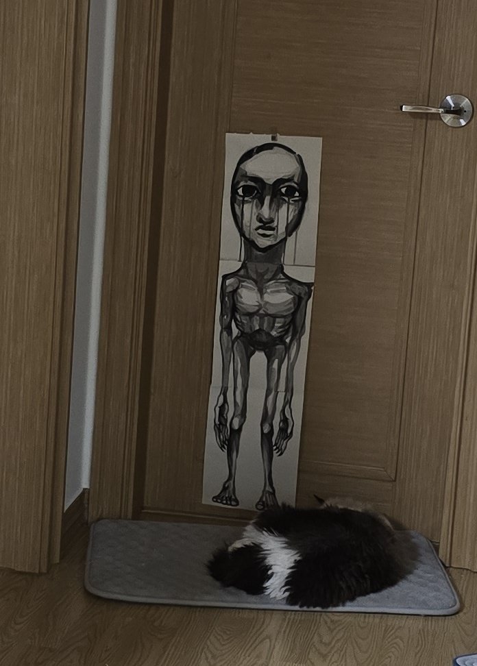 큰 그림도 그렸어요 🥰 그리고 고양이