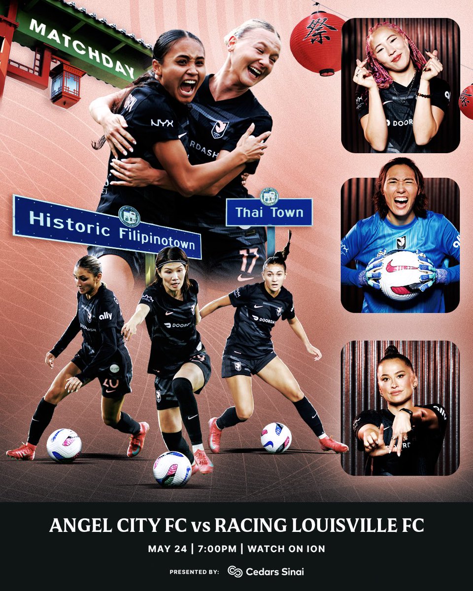 Angel City FC (@weareangelcity) on Twitter photo What better way to celebrate AANHPI Month than playing footy?!
🆚 Racing Louisville
📍<a href="/BMOStadium/">BMO Stadium</a>
🥳 5:30 PM Sol Rosa Rally
⚽ 7 PM Kickoff
Tune in
📺 ION (USA)
📻 <a href="/iHeartRadio/">iHeartRadio</a> (ENG)
📻 KFWB (SPA)
🌍 NWSL+ (INT'L)
#volemos | #NWSl | #LAvLOU | #AngelCityFC What better way to celebrate AANHPI Month than playing footy?!
🆚 Racing Louisville
📍<a href="/BMOStadium/">BMO Stadium</a>
🥳 5:30 PM Sol Rosa Rally
⚽ 7 PM Kickoff
Tune in
📺 ION (USA)
📻 <a href="/iHeartRadio/">iHeartRadio</a> (ENG)
📻 KFWB (SPA)
🌍 NWSL+ (INT'L)
#volemos | #NWSl | #LAvLOU | #AngelCityFC