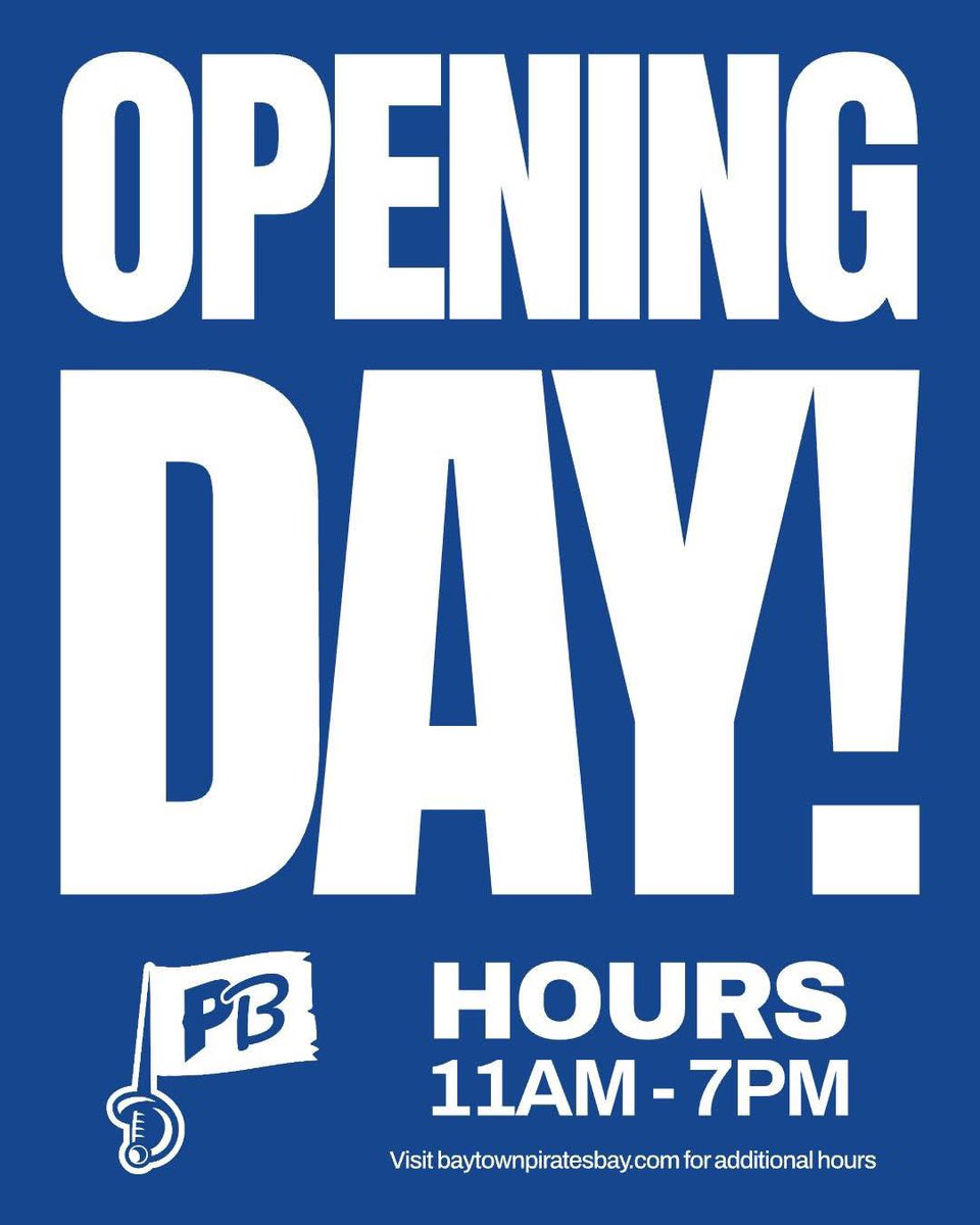 ⚓ Hoist the sails—it’s OPENING DAY!
Your pirate adventure begins TODAY from 11AM–7PM.
Sun? Check. Slides? Ready. Fun? Nonstop.
Let’s kick off the summer with a splash! ☀️🏴‍☠️

Visit baytownpiratesbay.com for additional park questions