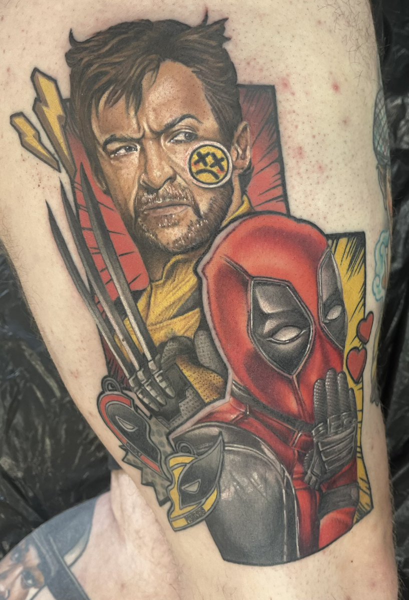 Toon_Army1986's tweet photo. Today’s New Ink 🔥 #Deadpool #Wolverine #Marvel @VancityReynolds @RealHughJackman @Deadpool @Marvel https://t.co/ZPjPwmGflx