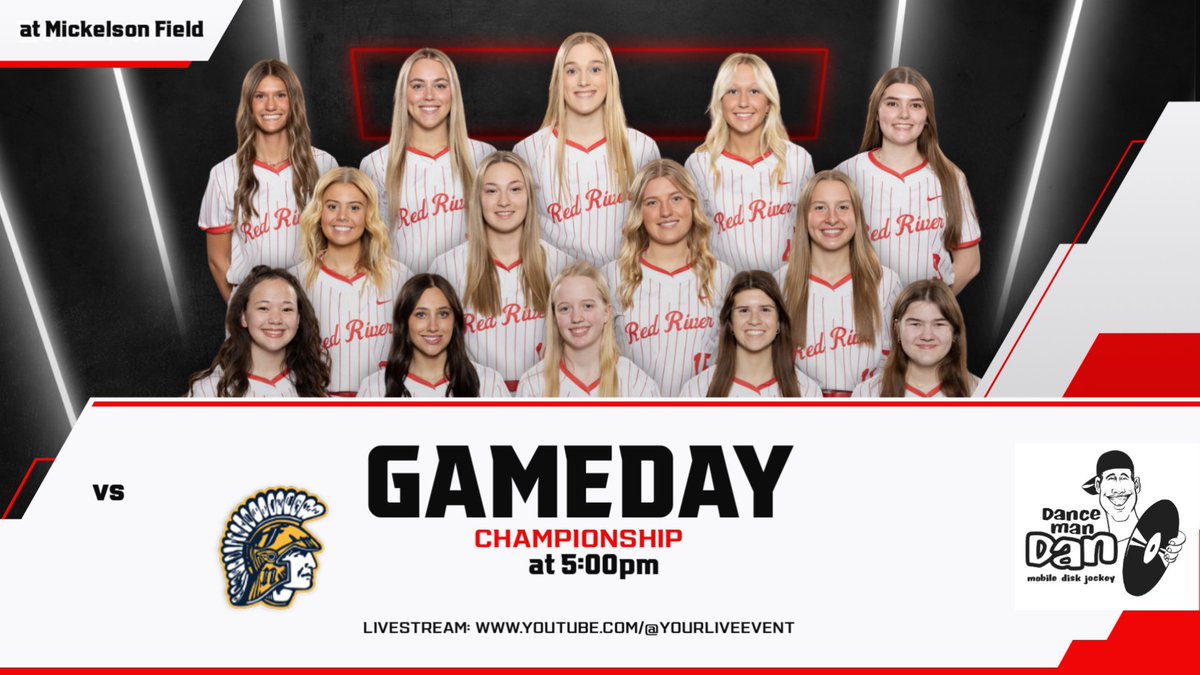 IT’S GAMEDAY
🥎EDC Championship
🆚Fargo North
⏰5:00pm
📍Mickelson Fields
🙏🏻Thank you DJ Dan for your continued support this season