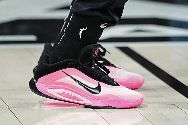 A'ja Wilson wearing the Nike A'One "Leo Lights" 💕 <a href="/_ajawilson22/">A'ja Wilson</a>