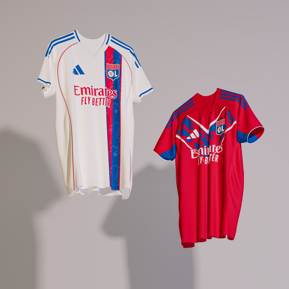 Olympique Lyonnais - home/away shirt concepts  

One more quick one - nothing too fancy, just had some time to kill