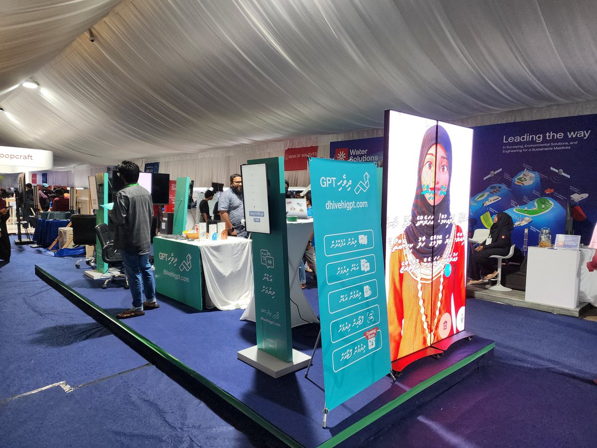 Visit our stall at #MaldivesExpo2025 and stand a chance to win free #DhivehiGPT credits! Have a chat with our AI avatar "Kaidha" and experience all of our AI features.

📍 Hulhumale' Central Park
🗓 May 23rd to 31st, 2025
🕐 4:00PM to 6:00PM and 8:00PM to 10:00PM