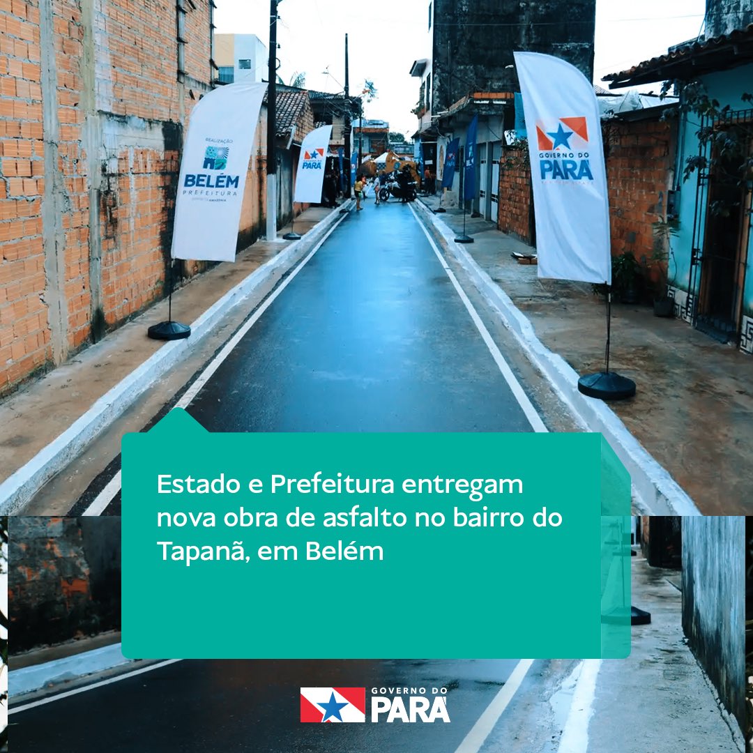 O Governo do Pará segue comprometido com investimentos em infraestrutura e mobilidade urbana para a população de Belém. Na tarde desta sexta (23), o Estado, em parceria com a Prefeitura de Belém, entregou mais uma rua asfaltada no bairro do Tapanã. A iniciativa integra os legados