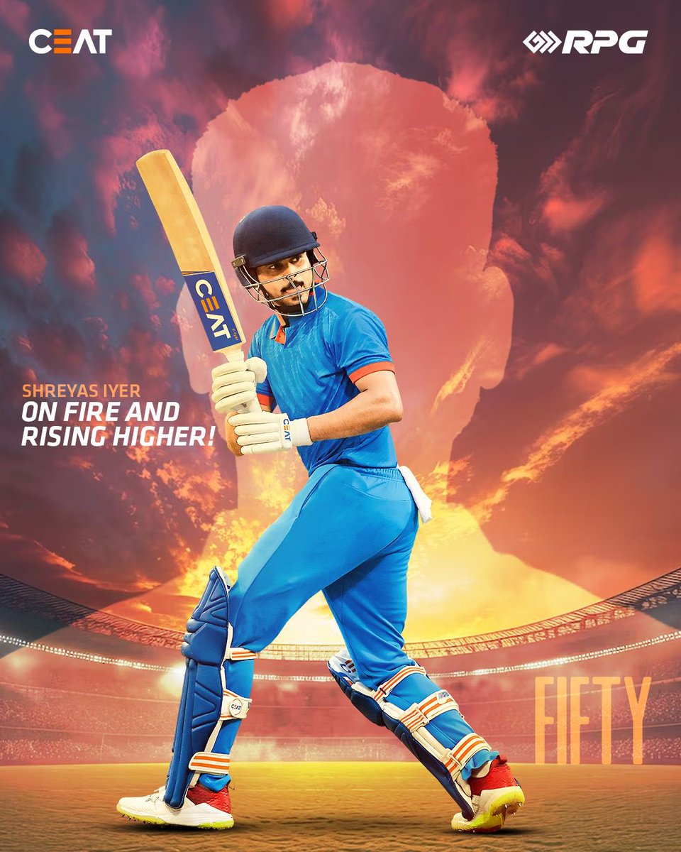Fifty runs. One blazing trail. half-century done, more to go!

#ShreyasIyer #IPL2025 #cricket #CEAT
