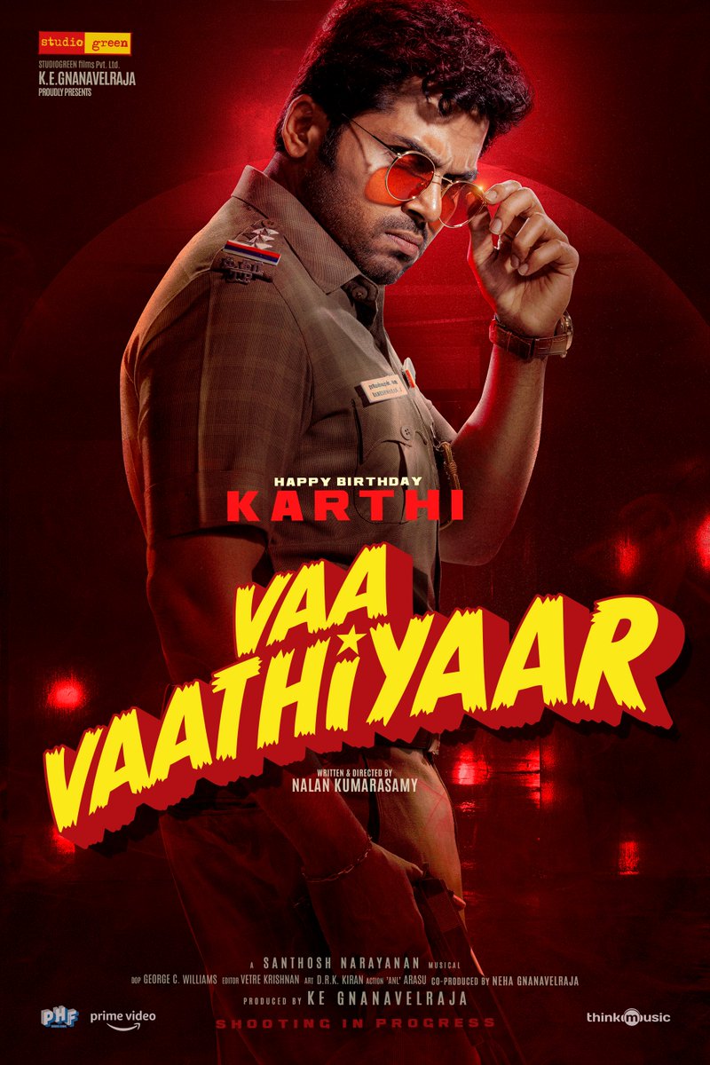 thinkmusicindia's tweet photo. Wishing our Purest Entertainer with Unmatched Grace, @Karthi_Offl sir a very happy birthday 💥⚡

From Team #VaaVaathiyaar

#HappyBirthdayKarthi
A #NalanKumarasamy Entertainer 
A @Music_Santhosh Musical 

@VaaVaathiyaar @StudioGreen2 @gnanavelraja007 @IamKrithiShetty #Rajkiran #Sathyaraj @GMSundar_ @thilak_ramesh @george_dop @VetreKrishnan @KiranDrk #ANLArasu @tuneyjohn @NehaGnanavel @agrajaofficial @PharsFilm @PrimeVideoIN @thinkmusicindia @proyuvraaj @digitallynow
