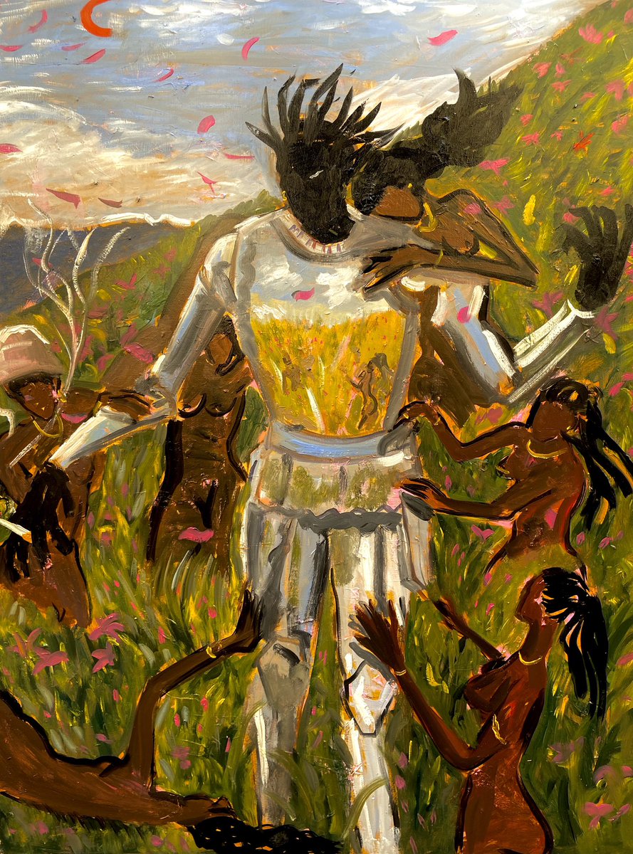 Novo cavaleiro das flores,óleo em tela