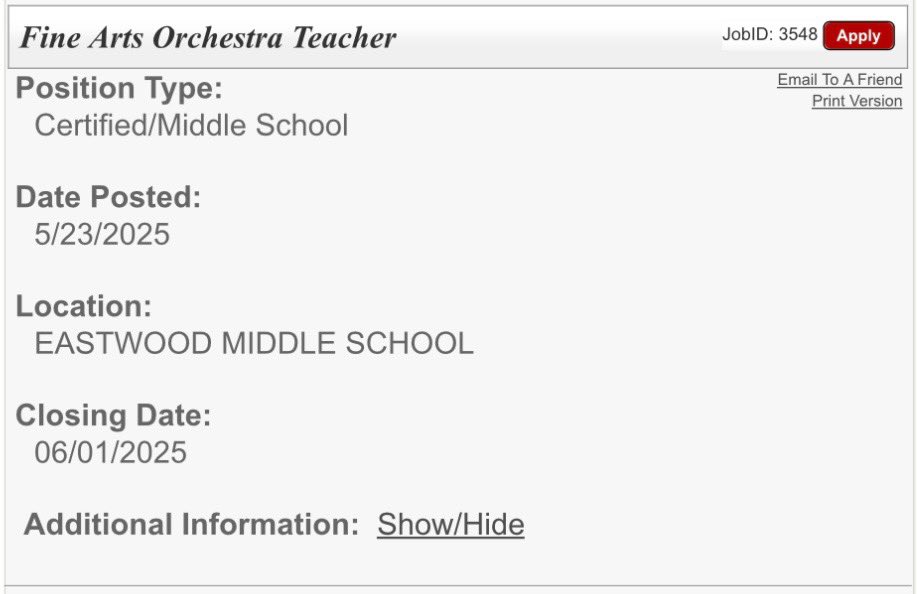 We’re looking for someone to join the Raider family and take our Orchestra program to new heights! Apply on the YISD website if this is you! #RaidersMakingGains