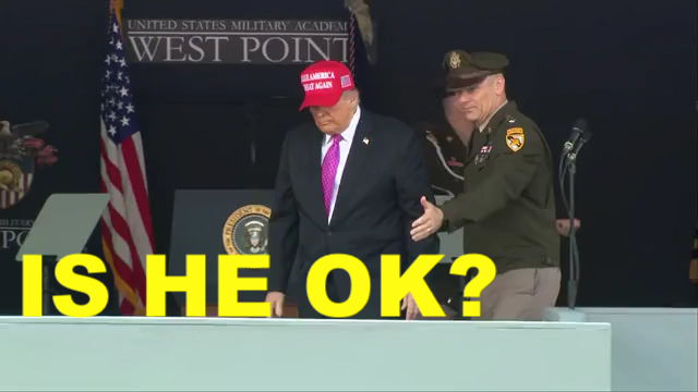 24_7eyes's tweet photo. Watch at the end..West Point Trump doesn't know wther he's coming or going, has to be guided... https://t.co/B4APFJyygp https://t.co/1to6eyL3mN