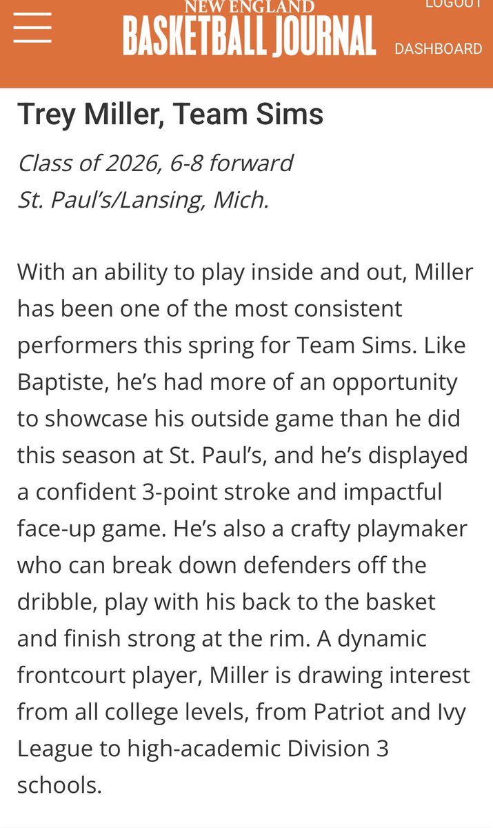 Team Sims Basketball (@teamsims4life) on Twitter photo More praise for our 2026 guys, this time from <a href="/steve_hewitt/">Steve Hewitt</a> of the <a href="/nehoopjournal/">New England Basketball Journal</a> for the Spring Stock Risers article. Featured is our talented frontcourt of <a href="/sagebaptiste24/">Sage Baptiste</a> and <a href="/treymiller2026/">Treymiller2026</a>
<a href="/CoachLangston24/">Dominique Langston</a>
<a href="/TaborHoops/">Tabor Boys Hoops</a>
<a href="/spsmbb/">St. Paul's School Basketball</a> More praise for our 2026 guys, this time from <a href="/steve_hewitt/">Steve Hewitt</a> of the <a href="/nehoopjournal/">New England Basketball Journal</a> for the Spring Stock Risers article. Featured is our talented frontcourt of <a href="/sagebaptiste24/">Sage Baptiste</a> and <a href="/treymiller2026/">Treymiller2026</a>
<a href="/CoachLangston24/">Dominique Langston</a>
<a href="/TaborHoops/">Tabor Boys Hoops</a>
<a href="/spsmbb/">St. Paul's School Basketball</a>
