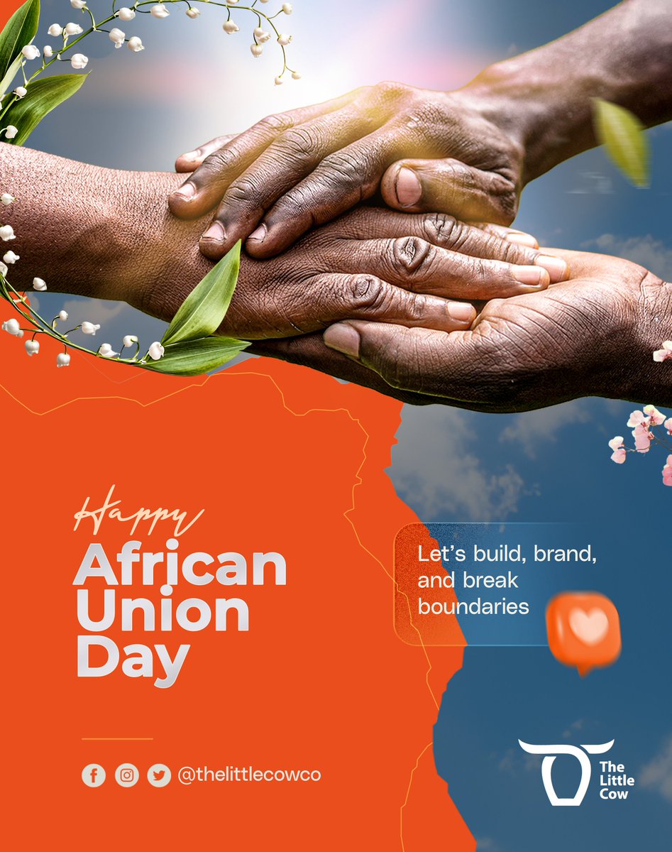 TheLittleCowCo's tweet image. Happy #AfricanUnionDay from all of us at #TheLittleCow. Let’s keep building bold ideas, branding our stories, and breaking the boundaries that hold us back. Together, we move forward hand in hand. 🤝
#BuildBrandBreak #MadeInAfrica