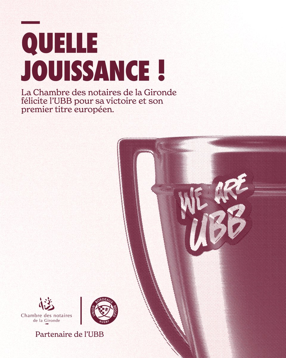 Fierté gravée pour toujours. 🤩 

Comme les plus beaux actes, cette victoire marque l’histoire. Bravo l’UBB ! 👏

#WeAreUBB