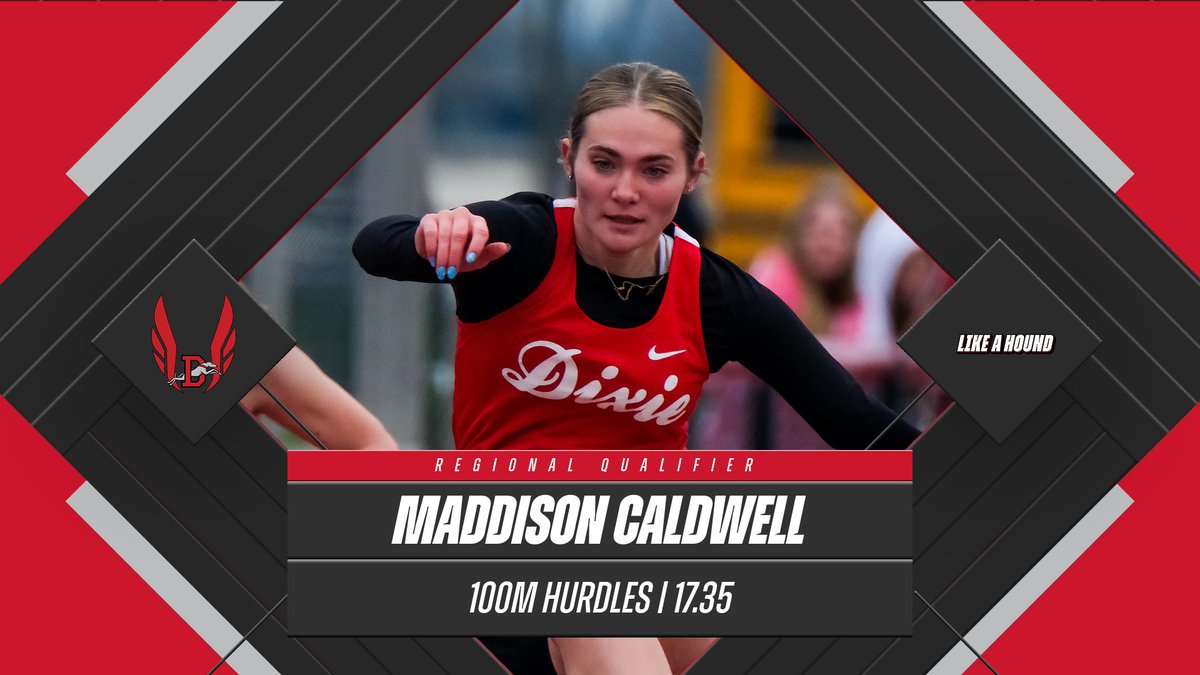 Congratulations to Maddison Caldwell for qualifying for the regional meet in the 100m Hurdles with at time of 17.35.
