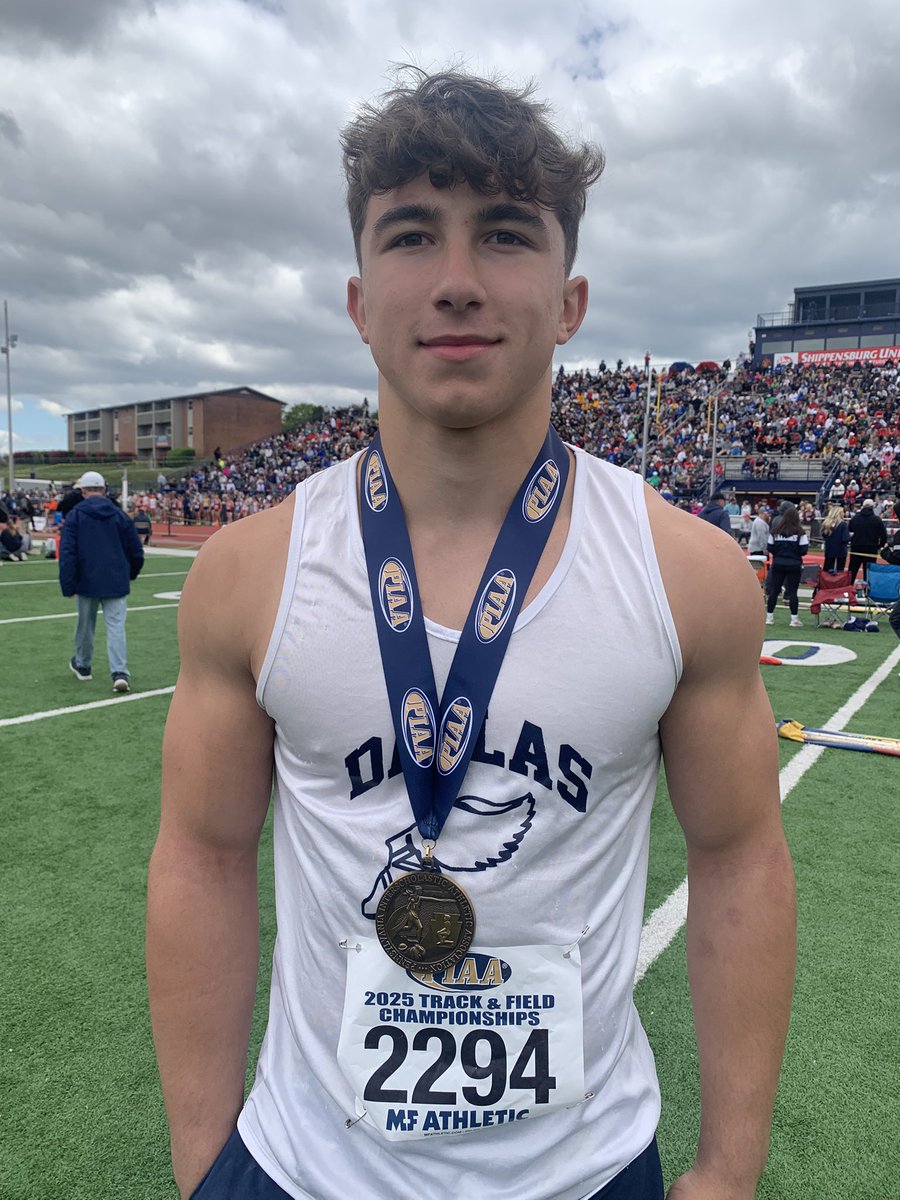 PIAA TRACK AND FIELD: Dallas’ Hunter Pitcavage won an eighth-place medal in the boys Class 3A javelin with a distance of 182-0