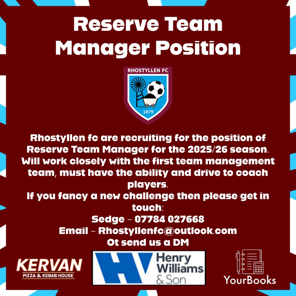 RESERVE TEAM MANAGER POSITION 👇⚽️