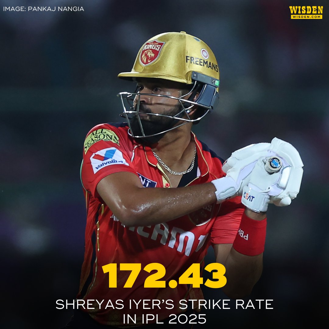 Shreyas Iyer in the 2025 IPL: 488 runs @ 48.80

Only Nicholas Pooran has scored more runs at a better strike rate (198.83) than him this year.

This is also the first time that Iyer has a strike rate above 150 in an IPL season 🔥