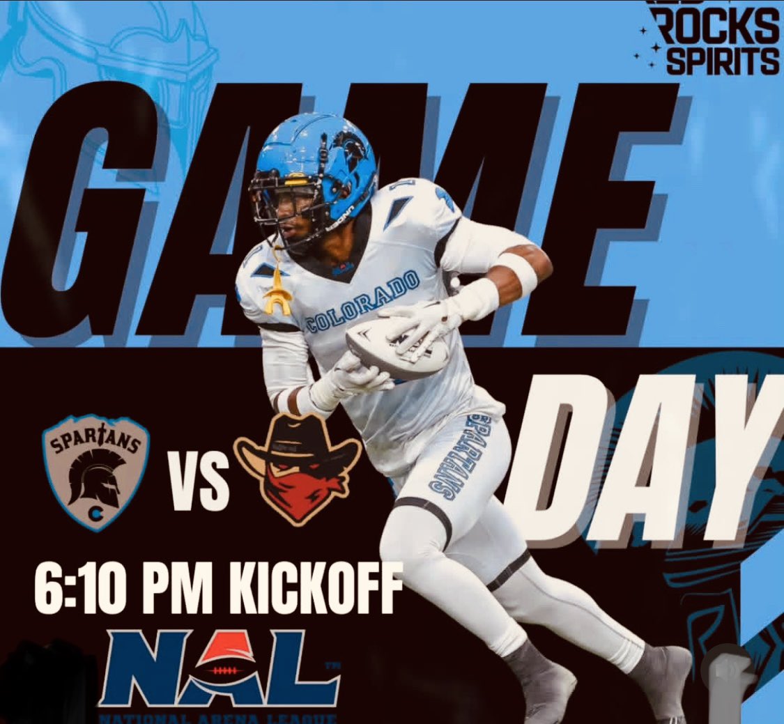 Colorado Spartans Football ⚔️ (@colospartansnal) on Twitter photo GAME DAY ⚔️🏈
The Spartans arrive back in the Sioux City to take on the Bandits! #NAL
Game Starts at 6pm MST 
Watch on YouTube at the National Arena Legaue Channel! 
JOIN our live watch parties all around the Denver Meteo Area! Check our Instagram later today for locations! GAME DAY ⚔️🏈
The Spartans arrive back in the Sioux City to take on the Bandits! #NAL
Game Starts at 6pm MST 
Watch on YouTube at the National Arena Legaue Channel! 
JOIN our live watch parties all around the Denver Meteo Area! Check our Instagram later today for locations!
