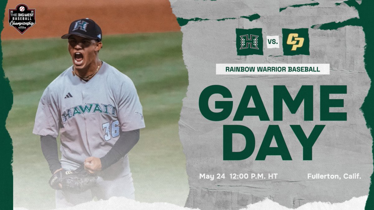 Big West Championship
⚾️: Hawai'i vs. Cal Poly
🕖: 12:00 P.M. HT
📍: Fullerton, Calif.
📊: x.gd/Mg1FA
🔊: ESPN Honolulu dub.sh/6pjwYmj
💻: ESPN+ x.gd/VAv0C