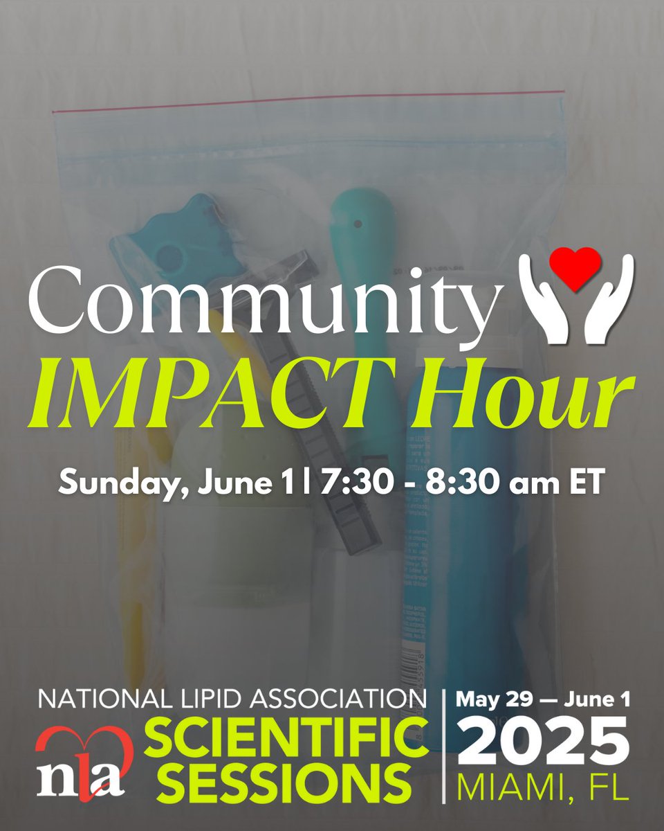 Join us Sunday morning at #NLASessions for a special community service event!🫂

Together, we’ll assemble 400 hygiene kits for a local Miami shelter. Lend a hand, connect with colleagues, and help us give back.🫶 All #NLASessions attendees are welcome!

🔗lipid.org/sessions