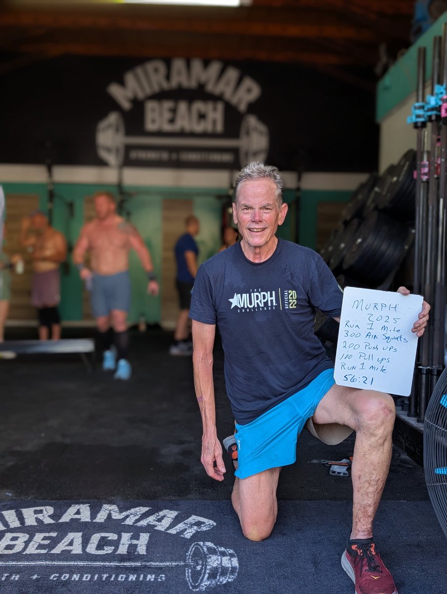DESTINPASTOR's tweet photo. MURPH 2025 1 MILE RUN, 300 AIR SQUATS, 200 PUSHUPS, 100 PULLUPS, 1 MILE RUN. Time 56:21 https://t.co/ReNkXpvfyI
