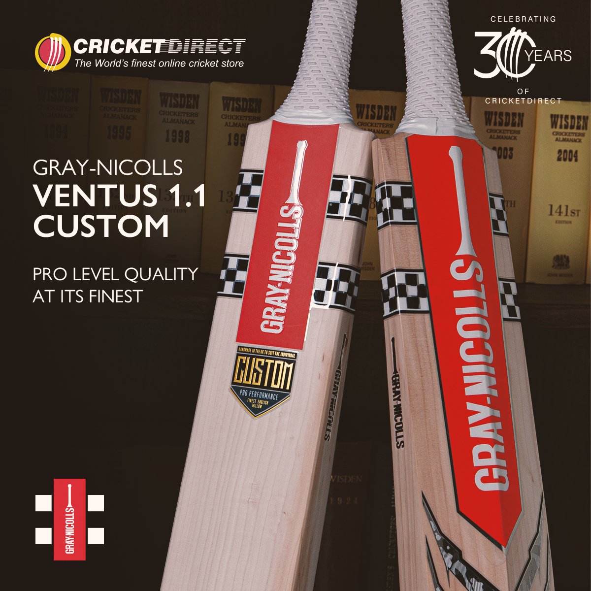 CricketDirect's tweet image. Ready to dominate the crease?
The Ventus Gen 1.1 bat is handmade from top-grade willow, built for power and precision.

#GrayNicolls #CricketGear #CustomBat

ow.ly/TETa50VXMJc