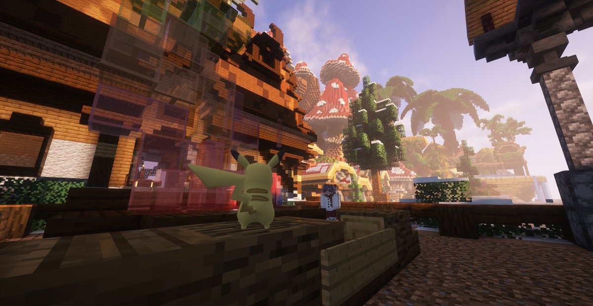 PokeSagaMC's tweet photo. It was bring your pet to work day so I showed my Pikachu around our warps! 🌞

Which warps on our network do you visit the most often?

#minecraft #pokemon #pixelmon https://t.co/4EICYMVFsc