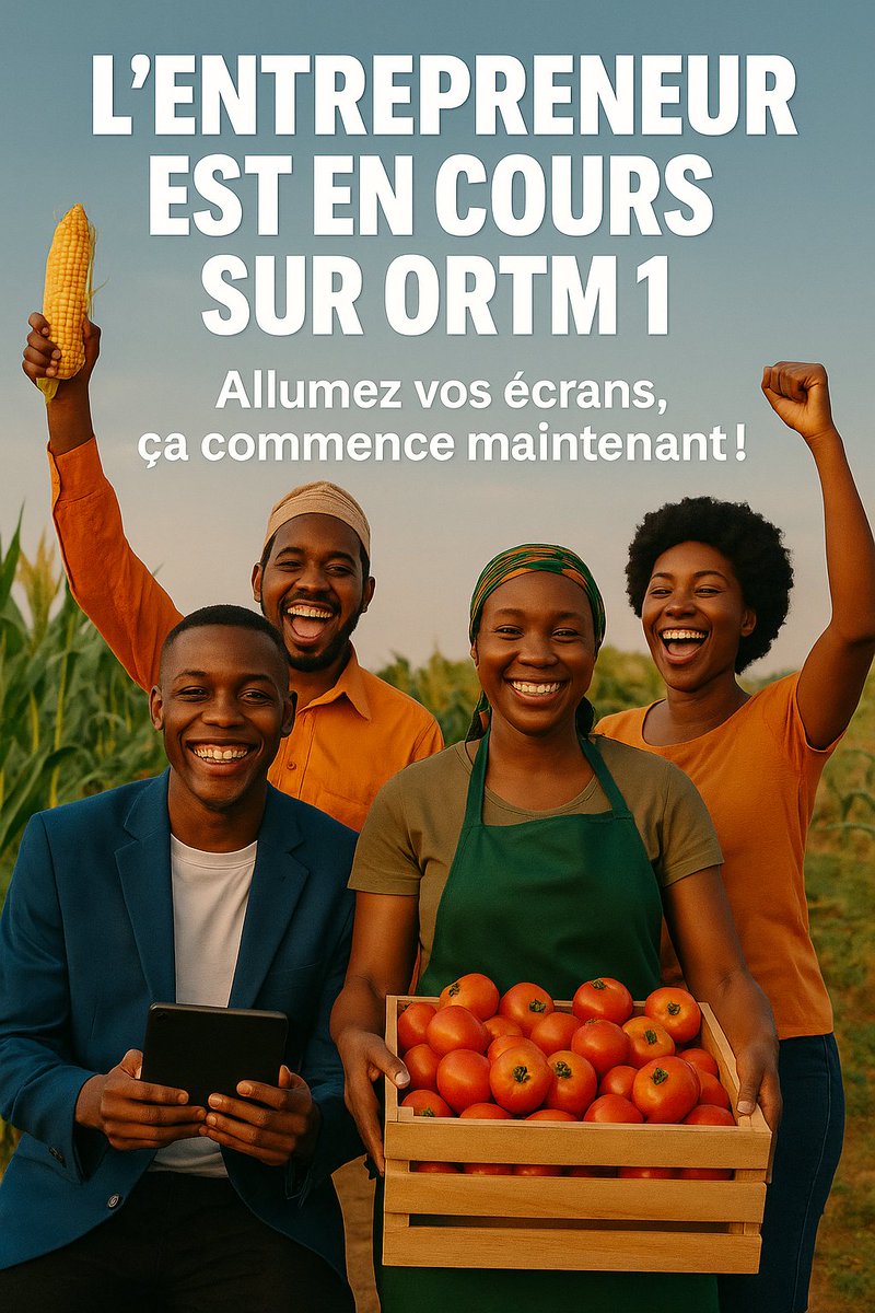 TVMentrepreneur's tweet photo. L'Entrepreneur est en cours sur ORTM 1 !
Allumez vos écrans, ça commence maintenant ! https://t.co/vtguTHRMId