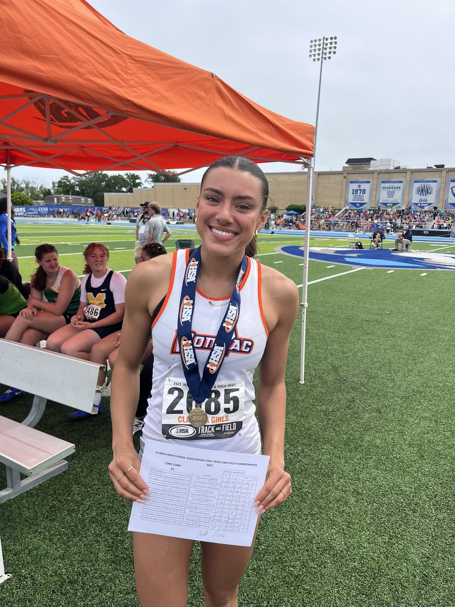 First Central Illinois state champ of the day!

Pontiac’s Maria Long wins 2A long jump with a leap of 18 feet, 1.5 inches.