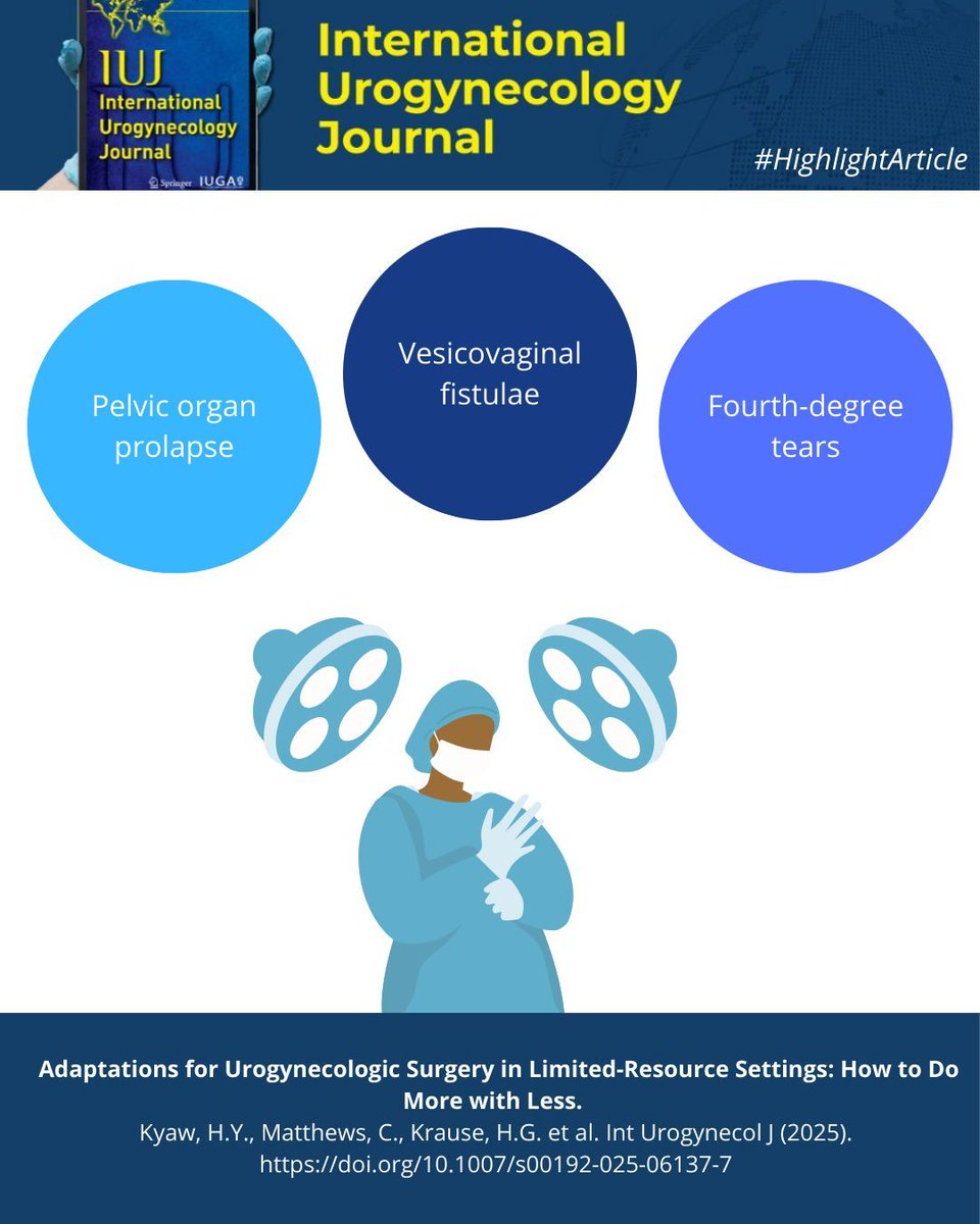 IUJ_BlueJournal's tweet photo. #HighlightArticle: PFD affect 20β50% of women living in low/middle-income countries. This review presents a practical guide to PFD management in limited-resource settings.
π https://t.co/RU80HxAHHC
@iugaoffice @clinmedjournals
#pelvicfloordisorders #pelvicfloorsurgery https://t.co/DMXdpTfbyT