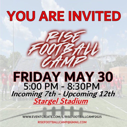 Thank you for the invitation <a href="/RiseFbCamp/">RISE FB CAMP</a>
