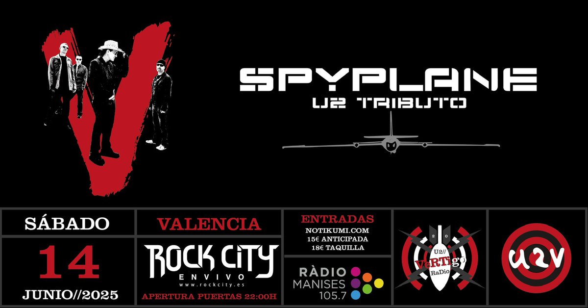 Nos vemos el 14 de Junio 2025 en Sala Rock City para celebrar los 20 años de Vertigo Radio y que U2 volverá  en unos meses con nuevo disco! 

Entradas anticipadas: notikumi.com/2025/6/14/spyp…