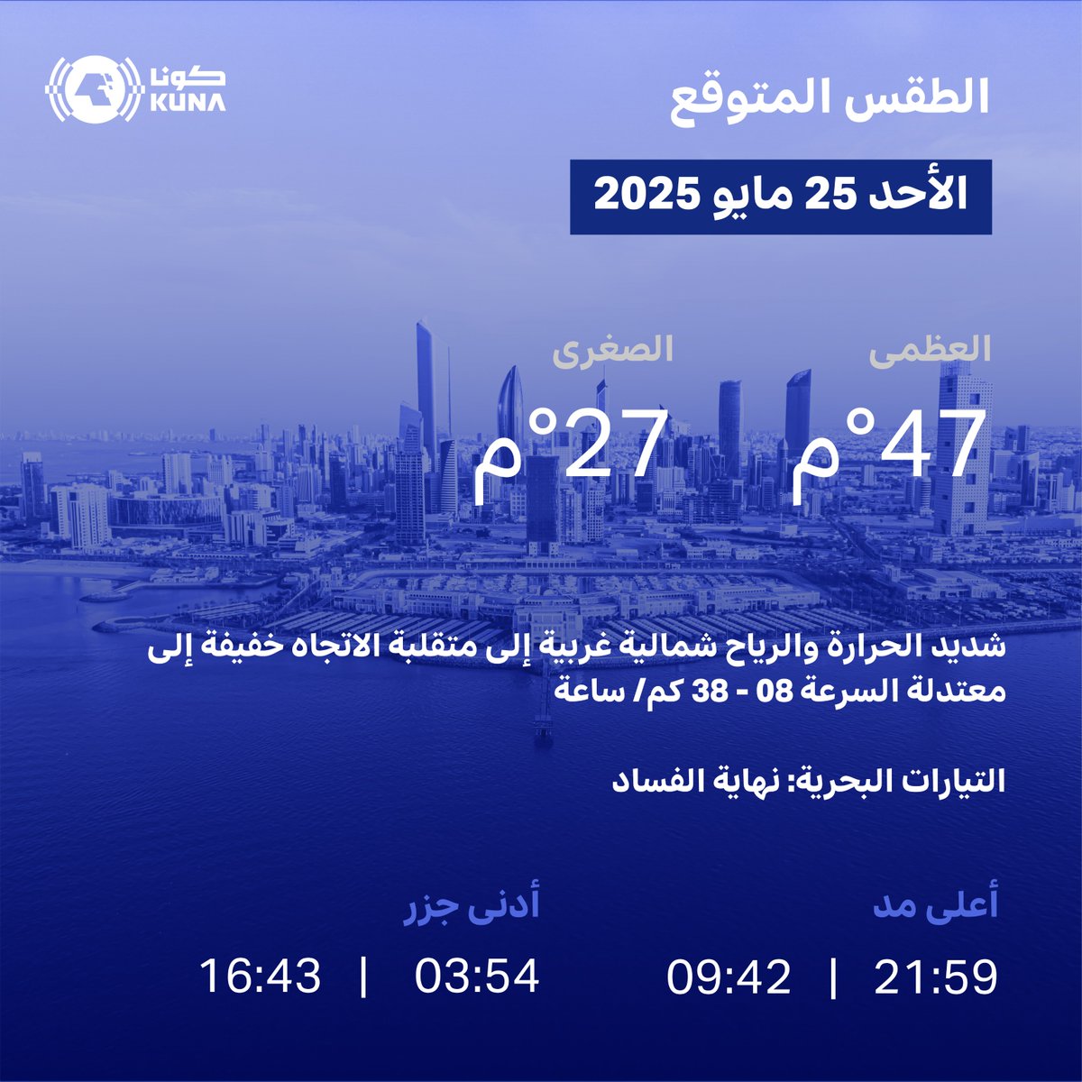 الطقس المتوقع غدًا الأحد